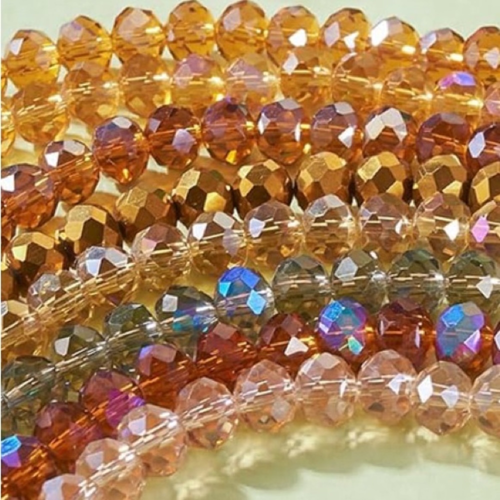 NEW- 8mm Crystal Briolette Glass Beads BULK Mixed Lot DIY Jewelry Making Crafts